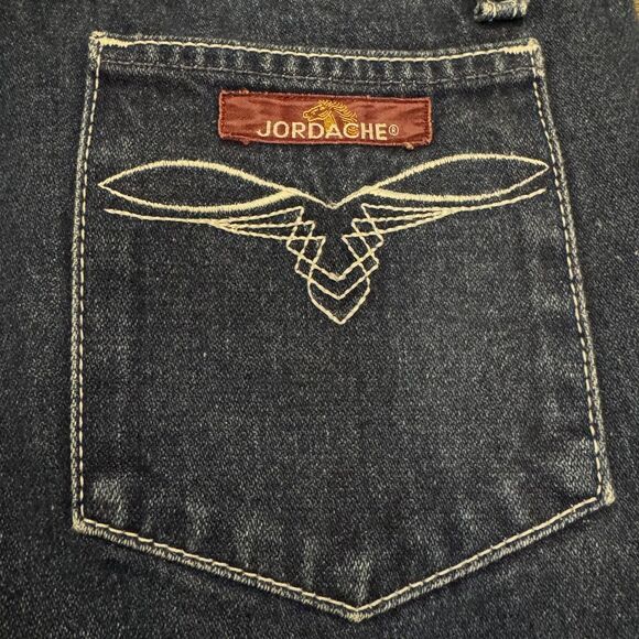 VTG Jordache Jeans 32x28 Blue Denim Straight Leg Embroidered Pocket Made USA 80s - Picture 3 of 11